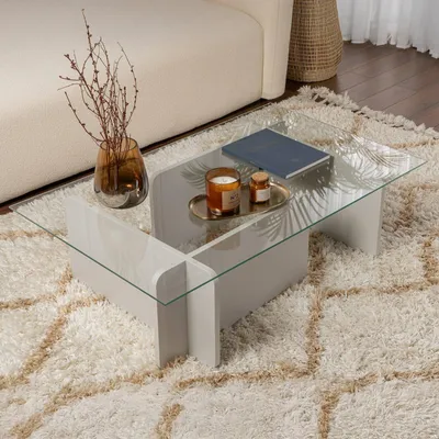 Produktbild von Kallias - Couchtisch, 105x65x30h cm Grau, mit Zeitungsablage