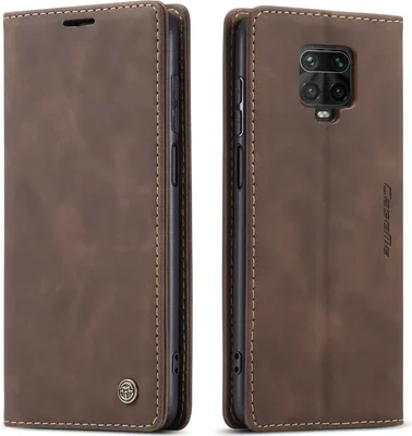 Produktbild von Redmi Note 9 Pro Hülle, LaimTop Retro Kunstledertasche TPU Innere, Kartenfächer, Magnetverschluss, Klapphülle mit Standfunktion Schutzhülle für Xiaomi Redmi Note 9 Pro Kaffee