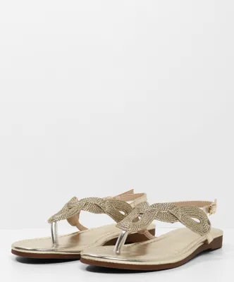 Produktbild von LASCANA Zehentrenner Sommerschuh, offener Schuh, goldfarben Größe 35