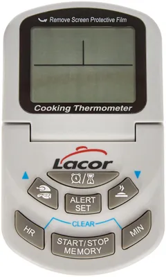 Elektronisches Thermometer, Digital, Edelstahl, 20 cm, 500 °C, Weiß