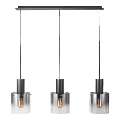 Obrázok produktu pre Závesné svietidlo MOXIE 3xE27/max. 40 W, čierna/dymová farba, D: 90 Š: 20 V: 120 cm, pätica E27, stmievateľné
