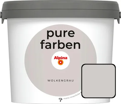 Produktbild von Alpina Pure Farben Wandfarbe wolkengrau 2,5 L