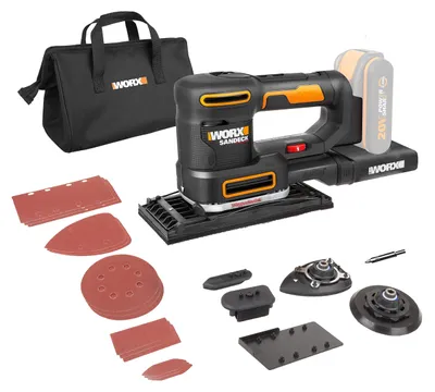 Productafbeelding van WORX WX820L.9, Roterende schuurmachine, Zwart, Geel, 4000 omwentelingen per minuut, 10000 omwentelingen per minuut, Accu, 20 V
