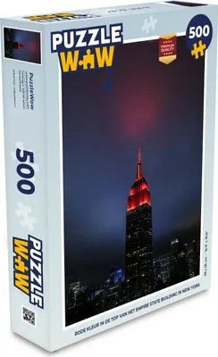 Obrázok produktu pre MuchoWow® Puzzle 500 ks Červená farba na vrchole Empire State Building v New Yorku