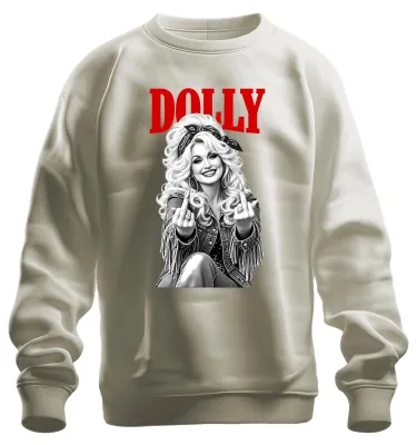 Produktbild von Dolly Parton Country Musik Mittelfinger Rockabilly Sängerin Sweatshirt Pullover, Natur, 3XL
