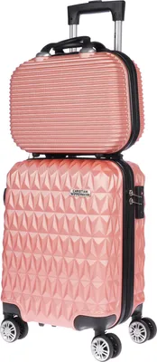 Produktbild von 2 tlg Hartschalen Kofferset Reisekoffer Trolley Koffer TSA Kosmetiktasche Beutel