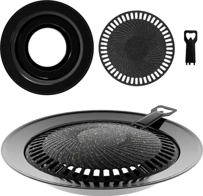 Obrázok produktu pre EVOCAMP grilovacia doska pre plynový varič okrúhla 32 cm, grilovacia panvica s nepriľnavým povrchom, príslušenstvo na grilovanie