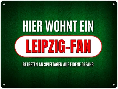 Produktbild von Hier wohnt ein Leipzig-Fan Metallschild XXL
