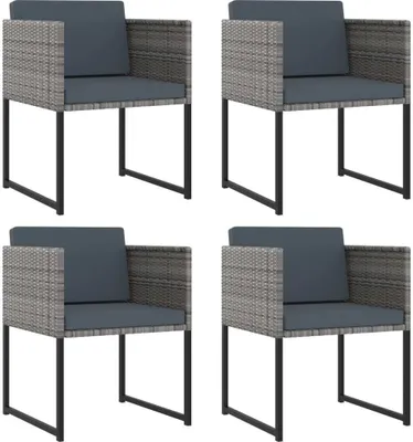 Image de vidaXL Salon de jardin 9 pièces avec coussins Poly Rattan Gris