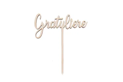 Produktbild von Sallys Cake Topper Sprüche - aus Holz - Gratuliere