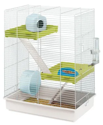 Zdjęcie produktu dla Klatka dla chomika Ferplast, klatka dla gryzoni Hamster TRIS, klatka dla małych zwierząt, 3 poziomy z ramą