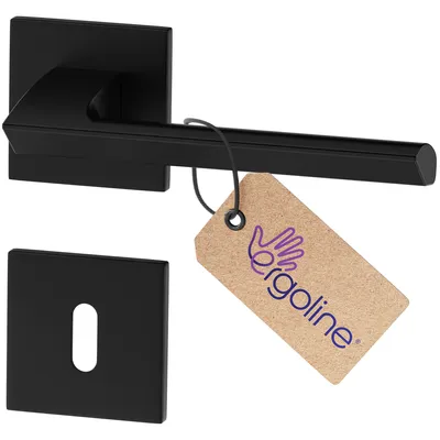 Produktbild von ERGO line Modern Design, Schwarz Türbeschlag QUANTO für Zimmertüren, Die ultra-feine Silhouette, Türbeschlag; Türgriff; Türklinke