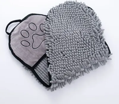 Produktbild von INF Chenille Haustierhandtuch Grau