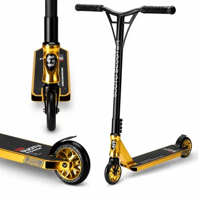 Zdjęcie produktu dla SUOTU Hulajnoga wyczynowa Stunt Scooter Ultra Pro Gold, hulajnoga wyczynowa dla dzieci od 6 lat i dorosłych, łożyskami kulkowymi ABEC-9