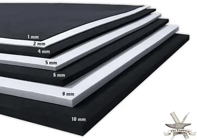 EVA-Schaum 5 mm, Schwarz, 35,6x99 cm, hochdicht 85 kg/m³