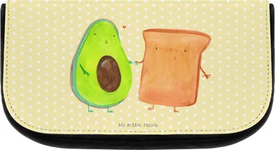 Produktbild von Mr. & Mrs. Panda Kulturbeutel Avocado Toast - Gelb Pastell - Geschenk, kulturtäschchen, Freundin, Veggie, Hochzeit, Freund, Toastbrot, kosmetiktäschchen, Kosmetiktasche