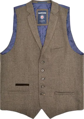Productafbeelding van Lambretta - "Morgan" vest voor heren, model LB169 (107 cm), bruin