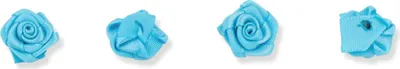 Produktbild von Satinrosen 15mm zum Basteln & Aufnähen 20 Stück Türkis