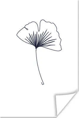 Produktbild von MuchoWow® Poster Blume - Botanisch - Schwarz - Weiß 20x30 cm - Papierdruck