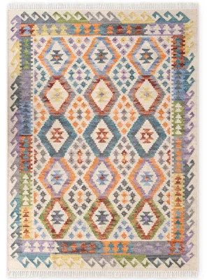 Image de Tapis Kelim Oasis de Hanse Home, tissé à la main, en laine et en coton, aux couleurs naturelles et vives