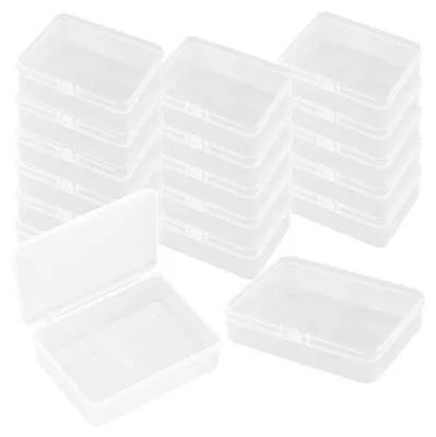 Produktbild von 18 große rechteckige Aufbewahrungsboxen aus Kunststoff, kleine Aufbewahrungsboxen, transparenter Aufbewahrungsorganizer zur Aufbewahrung von Schmuck und Bastelmaterialien.