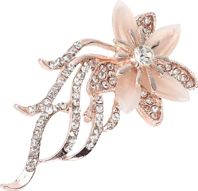 Image de Broche en alliage pour femmes Fleur élégante strass Broche Décoration vestimentaire Bijoux Accessoire