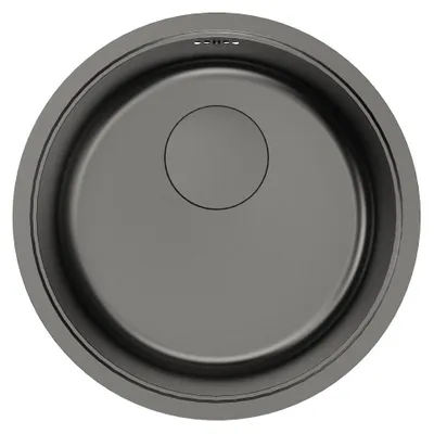Immagine prodotto di Pure.Sink Rondo Gun Metal Lavello rotondo da incasso a filo, da incasso sotto piano e da appoggio 37 cm RD375-GunMetal