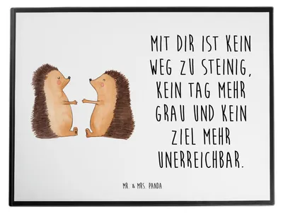 Produktbild von Mr. & Mrs. Panda schreibtischunterlage Igel Liebe - Weiß - Geschenk, Hochzeitstag, schreibtischunterlagen, Tischunterlage, Freundin, Hochzeit, Schreibunterlage, Freund