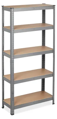 Image de Étagère de rangement étagère à compartiments - 150 x 70 x 30 cm - 5 niveaux - Gris