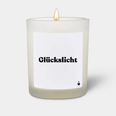 Produktbild von ChattyCandles Duftkerze Weiss Woody Glückslicht