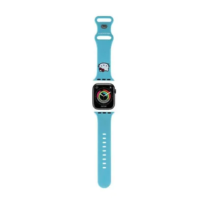 Zdjęcie produktu dla Hello Kitty Pasek HKAWMSCHBLB Apple Watch 38/40/41mm niebieski/blue strap Silicone Kitty Head