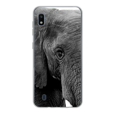 Produktbild von MuchoWow® Handyhülle Schutzhülle Hülle für Samsung Galaxy A10 Elefant - Tiere - Schwarz - Weiß - Natur Silikon Softcase Handy Hülle - Schutzhülle