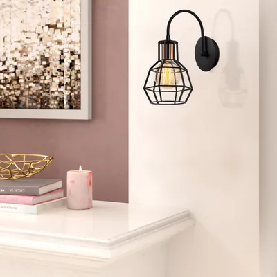 Produktbild von Opviq, Wandleuchte aus Metall, Schwarz und Bronze, Ø 17 cm, Höhe 30 cm | E27 Fassung, max. 40 W, IP20 | Stilvolles, industrielles Design für moderne Wohnräume.