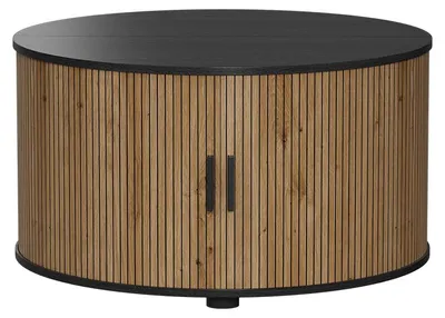 Produktbild von Couchtisch Vicco Selva Eiche/Schwarz 80 x 80 cm mit Schiebetür, Model 56362