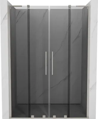 Produktbild von Mexen Velar L Duo Schiebetüren 140 cm, Graphit, gebürsteter Nickel - 871-140-003-42-97