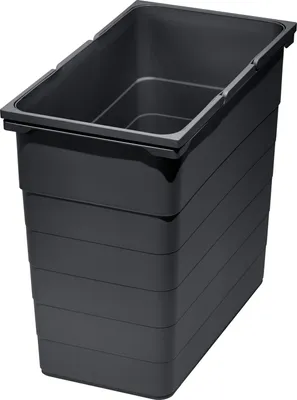 Image de Ninka poubelle 35l poubelle avec poignée pratique, plastique gris foncé