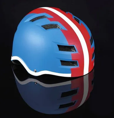 Produktbild von Famanu Fahrradhelm - Blau/Rot/Weiß