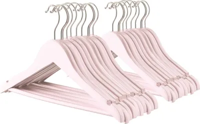 Produktbild von Kleiderbügel für Kinder aus Holz mit Schulterkerben - Hellrosa - 20er-Pack - von Harbour Housewares