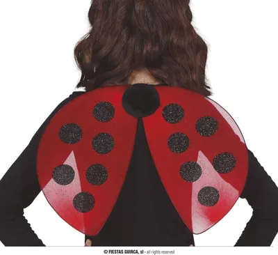 Immagine prodotto di Ali di Coccinella Rosso Nero Glitter Carnevale Accessorio Costume Insetto Creativo Colori Allegri Festa Bambini Esperienza Divertente, Colore: Rosso