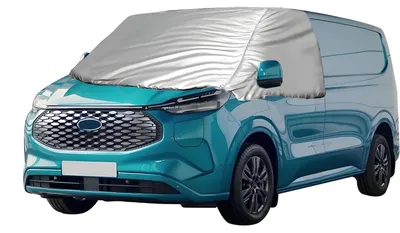 Immagine prodotto di Copertura termica per parabrezza, compatibile con Ford Transit Custom dal 2012 al 2022, colore argento