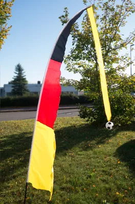 Image de Drapeau télescopique Allemagne 230cm Drapeau éolien Drapeau de jardin Drapeau de football