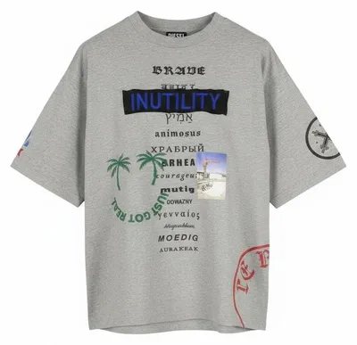 Produktbild von Diesel T-balm-b2 Herren T-shirtgrey Melange Übergroßes Muster