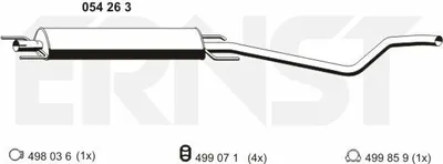 Produktbild von ERNST 054263 Mittelschalldämpfer Schalldämpfer für OPEL Astra H Caravan (A04)