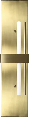 Produktbild von Wandlampe Messing massiv H: 80 cm in Bronze hell länglich Art Déco Wandleuchte