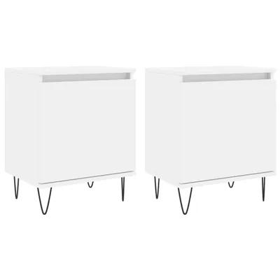 Produktbild von "WINTER SALE"Nachttisch 2er Set, für Schlafzimmer - elegantes Design - Nachtkommode - Weiß 40x30x50cm Holzwerkstoff - Nachttische & -schränke NeuMöbel686201