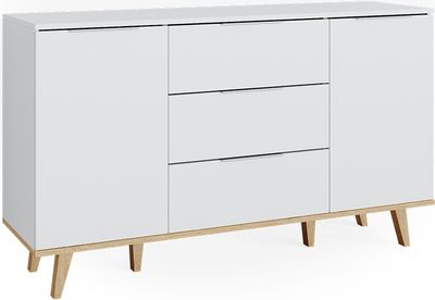Vicco Kommode Nautica, 138 x 82 cm, Weiß/Anthrazit