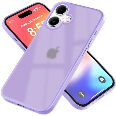 Immagine prodotto di Custodia opaca NALIA per iPhone 16 – Bordo in TPU antiurto e semitrasparente – FUZION (custodia anti-impronte) – Marchio di Berlino – Viola
