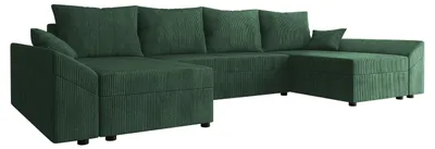 Produktbild von MIRJAN24 Ecksofa Dante U Cord, Eckcouch, Couch mit Bettkasten und Schlaffunktion, U-Form, Wohnzimmer (Farbe: Poso 14)
