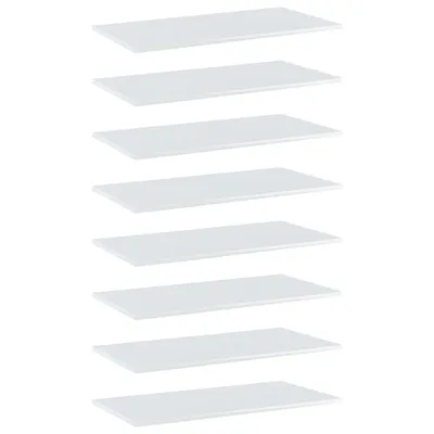 Obrázok produktu pre Prídavné police 8 ks, lesklé biele 80x40x1,5 cm, drevotrieska