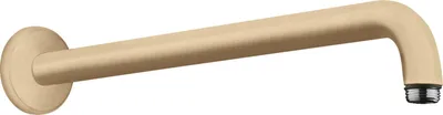 A single shower arm mounted on a white background.